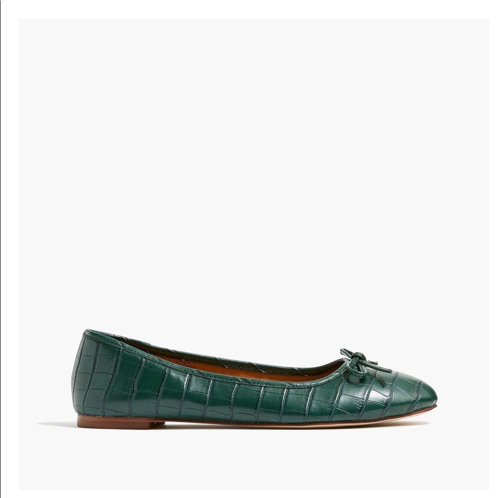 J. Crew Factory Crocodile-embossed ballet flats AZ950